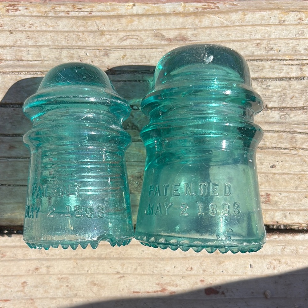 Blue Art Decor Vintage Glass Insulators